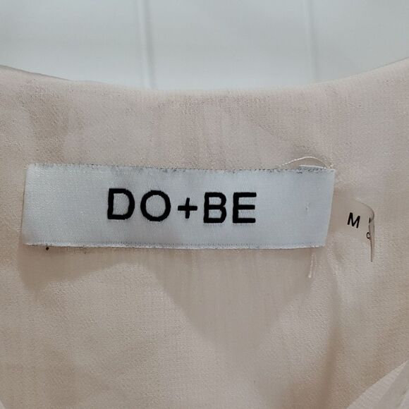 Do+Be Women’s Cream Chiffon,  Empire Waist Boho Blouse,  Medium - Picture 2 of 4
